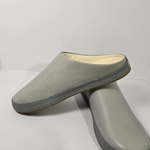 Olukai Hamani Leather Slip On Mules Slippers Mens 13 Smoke Storm Gray Shoes main image 6